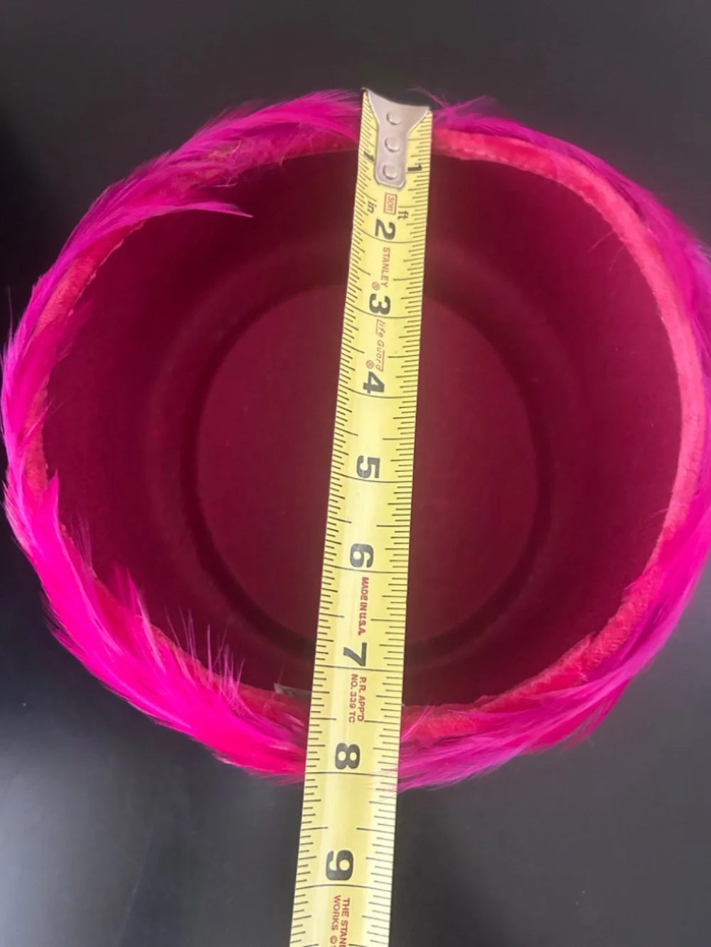 Hot Pink Feather Hat. USA Label with # 341520 .Vintage.